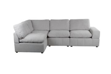 Picture of LUXEON Sectional Modular Sofa Range - 4PC Chaise Facing Left Combo Set (RAF Armchair + Armlessx2 + Corner)