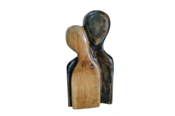 Picture of 650-010 Hand-Carved Teak Root Couple Statue (25cmx 38cm)