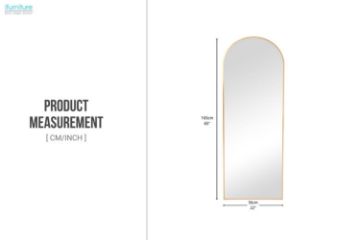 Picture of 339-027 H165 Arch Aluminum Alloy Stand Mirror