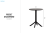 Picture of FLORINA H75 Round Dining Table - UV, Water & Moisture Resistance (Black)