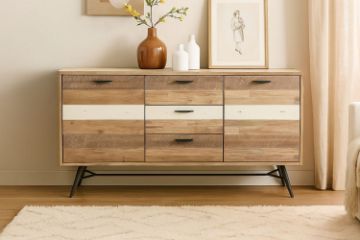 Picture of LEAMAN 1.6M Solid Acacia Wood Sideboard