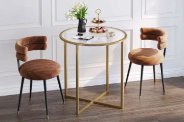 Picture of OTIS D68 Tempered Glass Top Dining/Bar Table (Golden)