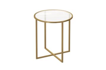 Picture of OTIS D68 Tempered Glass Top Dining/Bar Table (Golden)
