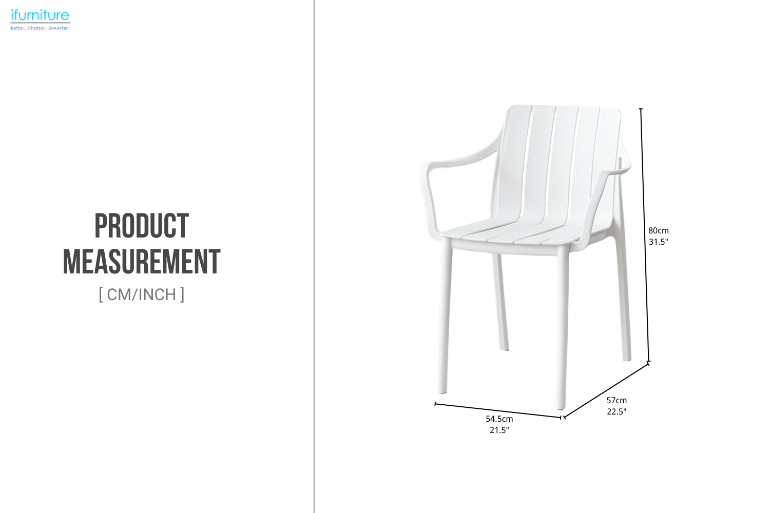 TUFEX Dining Chair - UV, Water & Moisture Resistance (White)