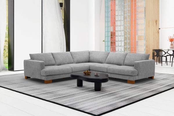 Picture of CONNERY Extra Large Sectional Sofa with Deep Seating & Ash Wood Base