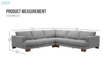 Picture of CONNERY Extra Large Sectional Sofa with Deep Seating & Ash Wood Base