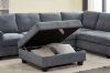 Picture of OSAKA Sectional Sofa with Storage Ottoman, Flip-Back Hidden Cup Holders & USB Port (Grey)