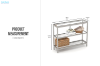 Picture of JOSEF 90 Tempered Glass Console Table with 3 Tiers
