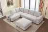 Picture of OSAKA Sectional Sofa with Storage Ottoman, Flip-Back Hidden Console & USB & Type-C Port (Light Color)