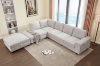 Picture of OSAKA Sectional Sofa with Storage Ottoman, Flip-Back Hidden Cup Holders & USB Port (Beige)
