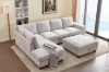 Picture of OSAKA Sectional Sofa with Storage Ottoman, Flip-Back Hidden Cup Holders & USB Port (Beige)