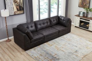 Picture of AUSTEN Foil-Printed Fabric Modular Sectional Sofa Range - 3PC Combo Set (Armlessx1 + Corner Facing Leftx1 + Corner Facing Rightx1)