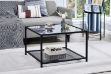 Picture of LINDELL 70 Square Tempered Glass Coffee Table with Shelf 