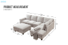 Picture of OSAKA Sectional Sofa with Storage Ottoman, Flip-Back Hidden Console & USB & Type-C Port (Light Color)