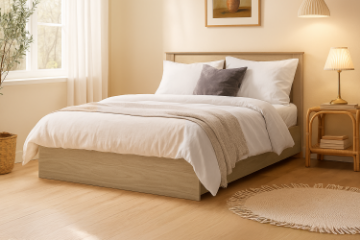 Picture of MOOK Queen Size Bed Frame (Light Oak)
