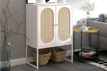 Picture of FRIDA 2-Door Rattan High Sideboard/Storage Cabinet