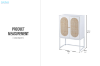 Picture of FRIDA 2-Door Rattan High Sideboard/Storage Cabinet