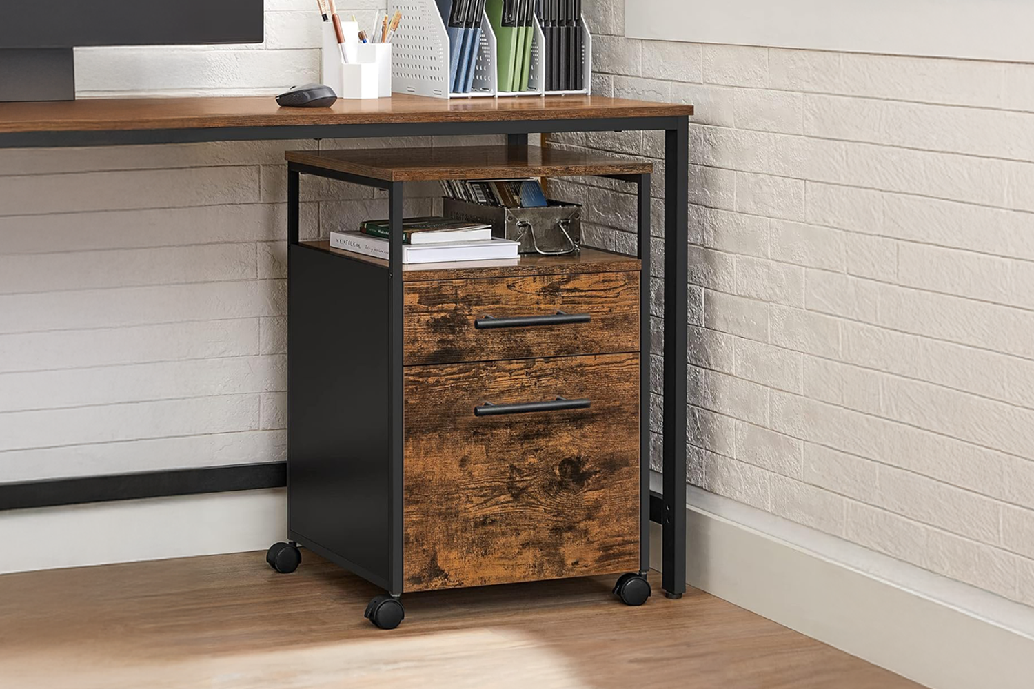 BASSETT 2-Drawer File Cabinet/Bedside with Wheels