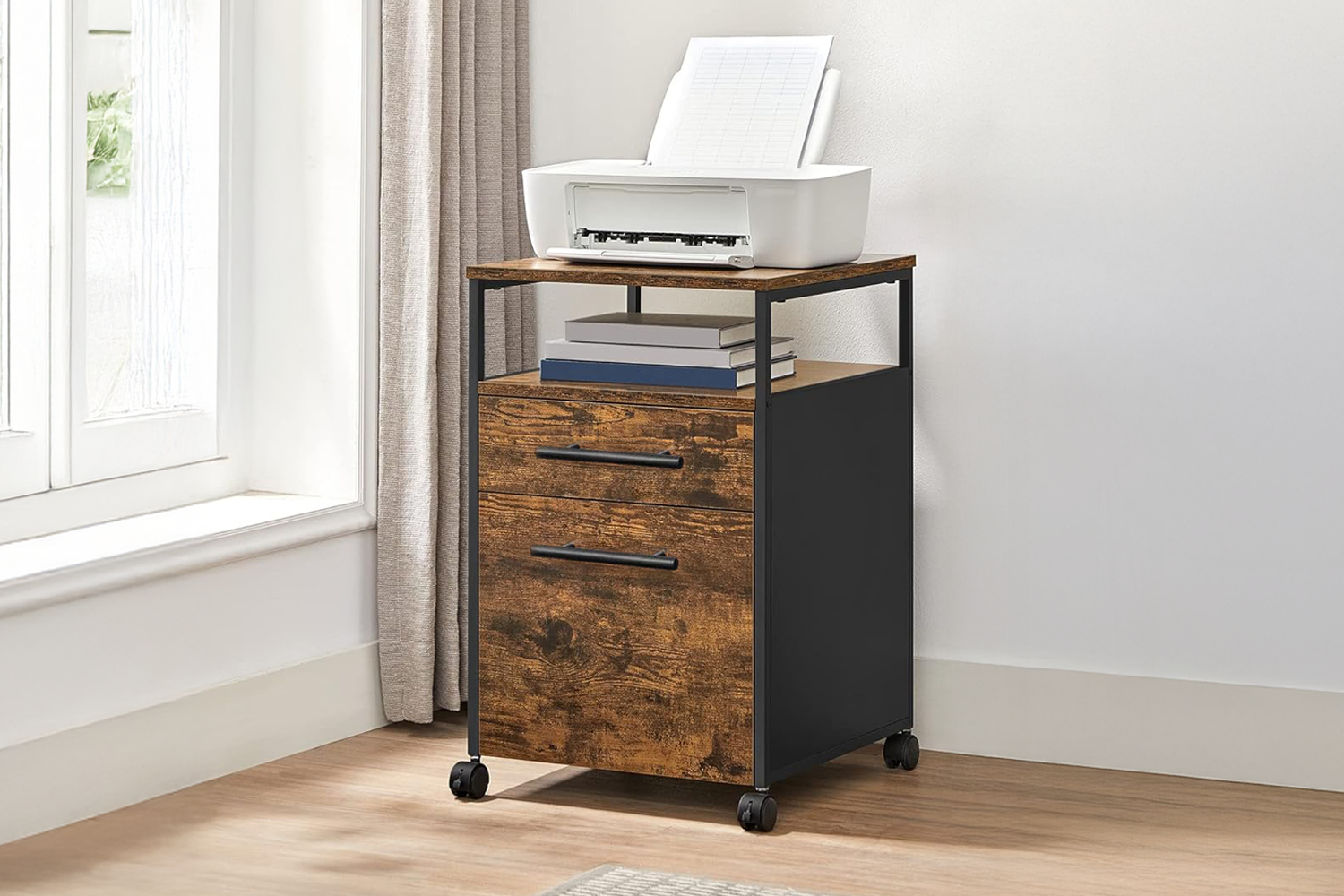 BASSETT 2-Drawer File Cabinet/Bedside with Wheels