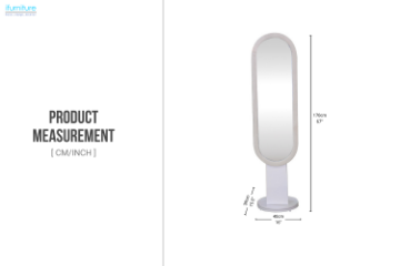 Picture of FAYLEN H170 Swivel Base Stand Mirror(Off-White)