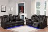 Picture of MONROSE Air Leather Dual Motor 3 Seater Reclining Sofa with Drop-Down Console USB Port, Power Socket & Wireless Charging (Brown)