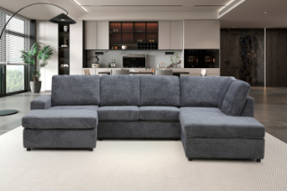 Picture of William Sectional Sofa with Ottoman - Chaise Facing Right