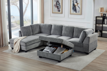 Picture of LIBERTY PREMIUM Sectional Sofa with Storage Ottoman (Sandstone)