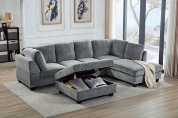 Picture of LIBERTY Premium Sectional Sofa (Grey) - Chaise Facing Right