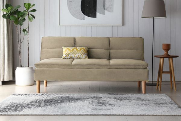 Picture of PASHA 3 Seater Sofa Bed (Light Brown)