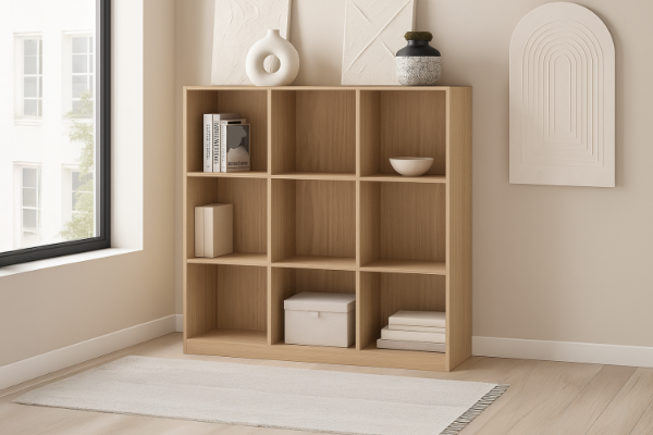 Picture of MOOK 121x120cm Bookshelf (Light Oak)