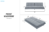 Picture of YUSAM 3 Seater Sofa Bed (Light Grey)