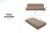 Picture of YUSAM 3 Seater Sofa Bed (Light Brown)