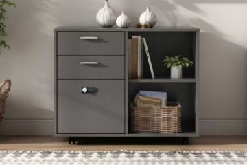 Picture of CRUZ Mobile File Cabinet with Password Lock & Wheels (Grey)