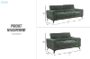 Picture of Frankfurt 3/2 Seater Fabric Sofa Range (Green) - 2 Seater