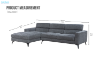 Picture of Frankfurt Sectional Fabric Sofa (Grey)