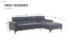 Picture of Frankfurt Sectional Fabric Sofa (Grey) - Chaise Facing Right