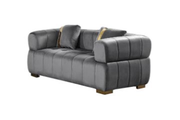Picture of  [FLOOR MODEL CLEARANCE]  VEGAS 2 Seater Chesterfield Velvet  Sofa (Grey) 