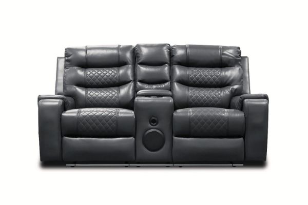 Picture of [FLOOR MODEL CLEARANCE]LAKELAND 2RR Manual Reclining Sofa with Cup Holders & Storage & Bluetooth Speaker (2RRC) 