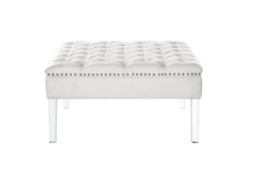 Picture of [FLOOR MODEL CLEARANCE] CLOVER Button Tufted Cocktail Ottoman (Beige)