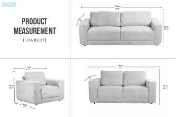 Picture of [FLOOR MODEL CLEARANCE] PALMERS CHENILLE 1 Seater Sofa (Light Grey) 