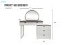 Picture of THIAGO 5-Drawer Tray Top Dressing Table with LED Mirror and Zerra Makeup Stool
