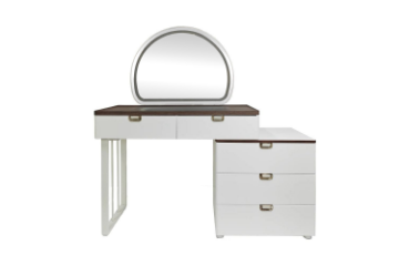 Picture of THIAGO 5-Drawer Dressing Table with LED Mirror and Zerra Makeup Stool Set