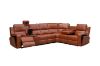 Picture of (FLOOR MODEL CLEARANCE) FARMLYN Electric Adjustable Seat Reclining Corner Sofa/Modular Sofa with USB Port and LED Light (Brown)
