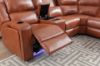 Picture of (FLOOR MODEL CLEARANCE) FARMLYN Electric Adjustable Seat Reclining Corner Sofa/Modular Sofa with USB Port and LED Light (Brown)