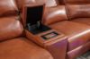 Picture of (FLOOR MODEL CLEARANCE) FARMLYN Electric Adjustable Seat Reclining Corner Sofa/Modular Sofa with USB Port and LED Light (Brown)