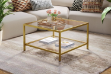 Picture of TOBAGO 68 Square Tempered Glass Coffee Table (Golden)