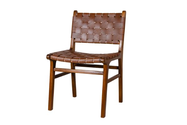 Picture of NOELLE 100% Genuine Cow Leather Solid Teakwood Chair