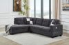 Picture of NEBULA Pro Sectional Sofa with Storage Ottoman & Drop-Down Console & USB Port (Dark Grey)