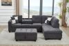 Picture of NEBULA Pro Sectional Sofa with Storage Ottoman & Drop-Down Console & USB Port (Dark Grey)