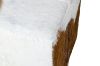 Picture of SOFIA Natural Goat Hide Solid Teakwood Square Stool